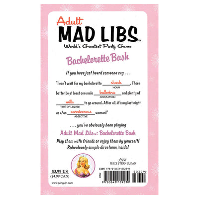 Bachelorette Bash Mad Libs