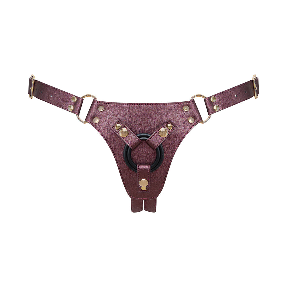 Strap-On-Me Leatherette Harness Generous One Size Aubergine