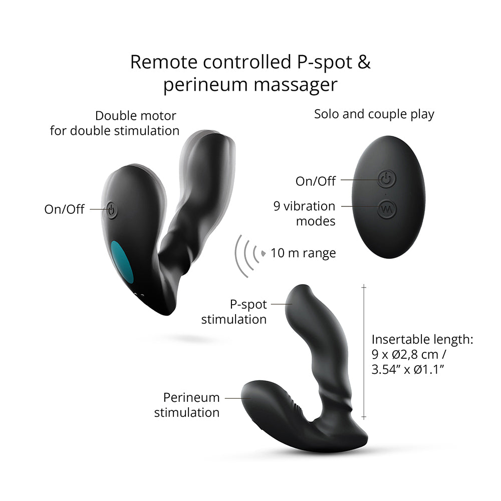 Love to Love Player One Dual Motor Vibrating Prostate Massager With Remote Black