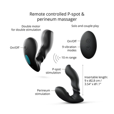 Love to Love Player One Dual Motor Vibrating Prostate Massager With Remote Black