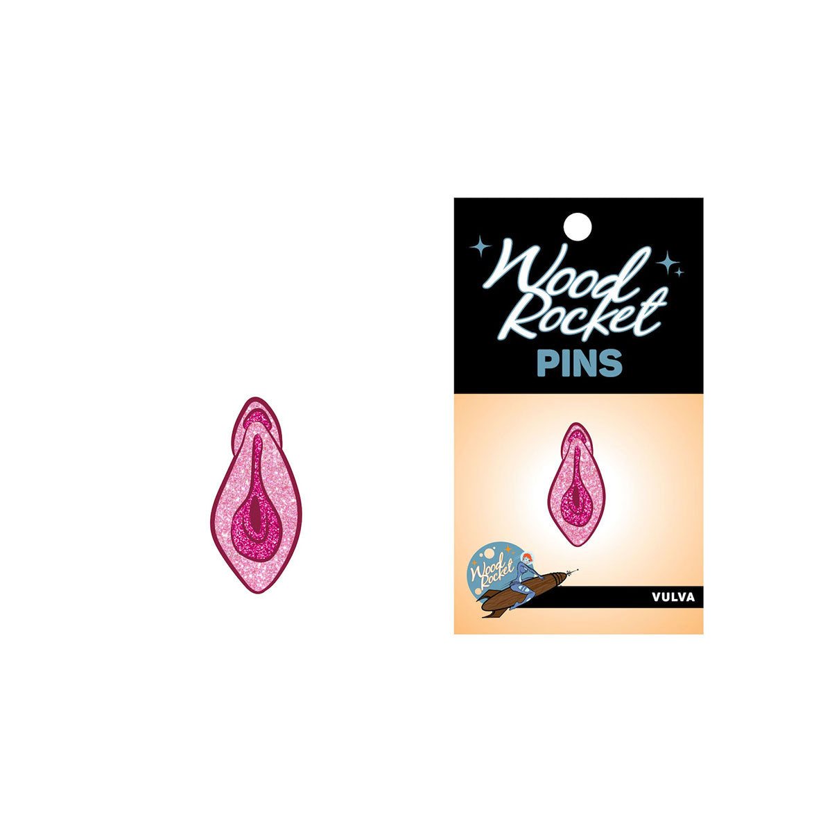 Wood Rocket Vulva Pin