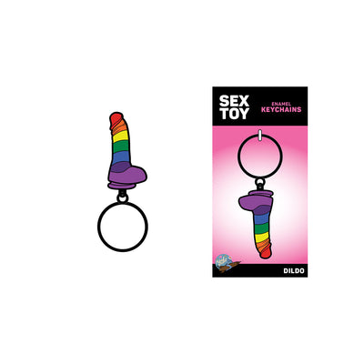 Wood Rocket Rainbow Dildo Keychain