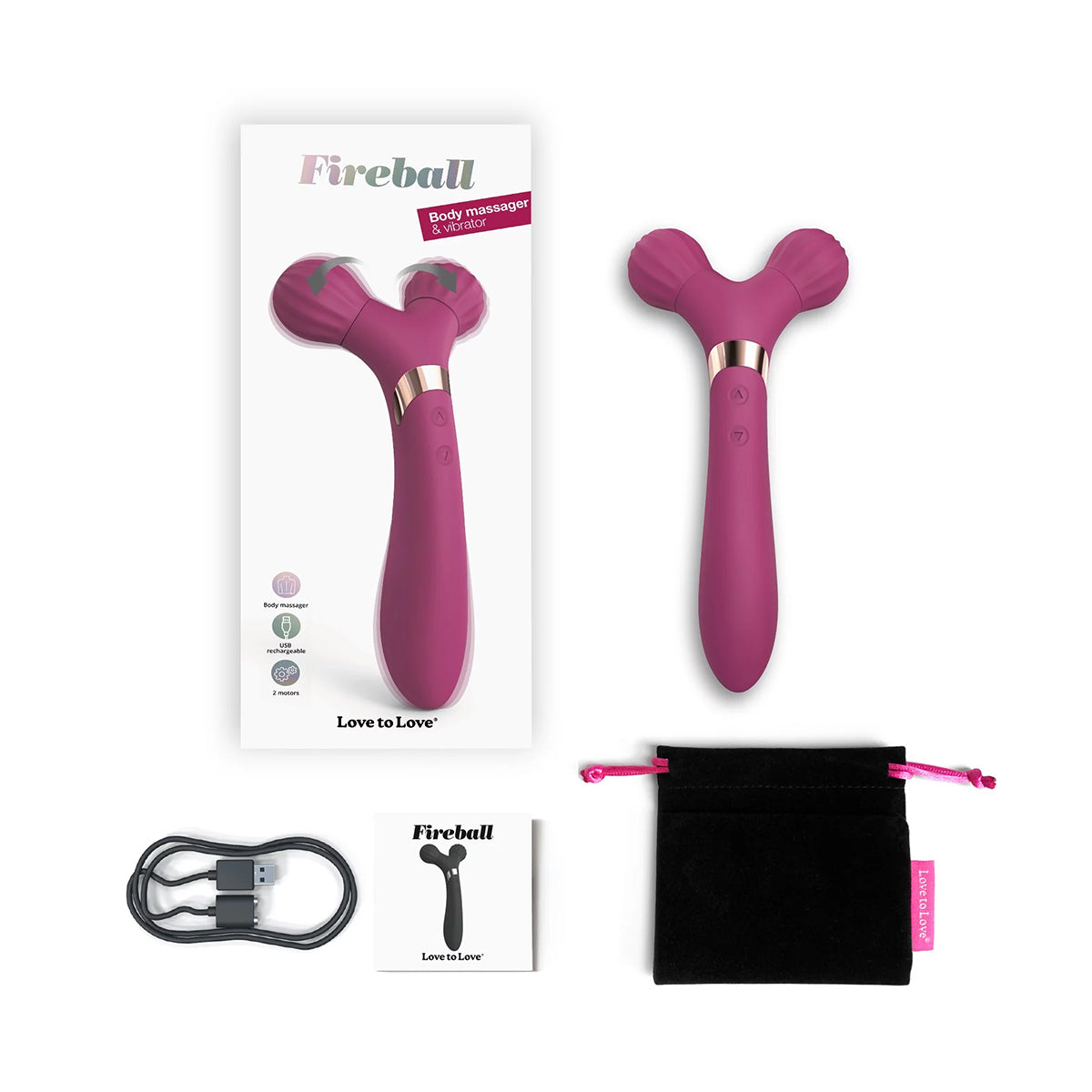 Love to Love Fireball Body Massager - Plum Star