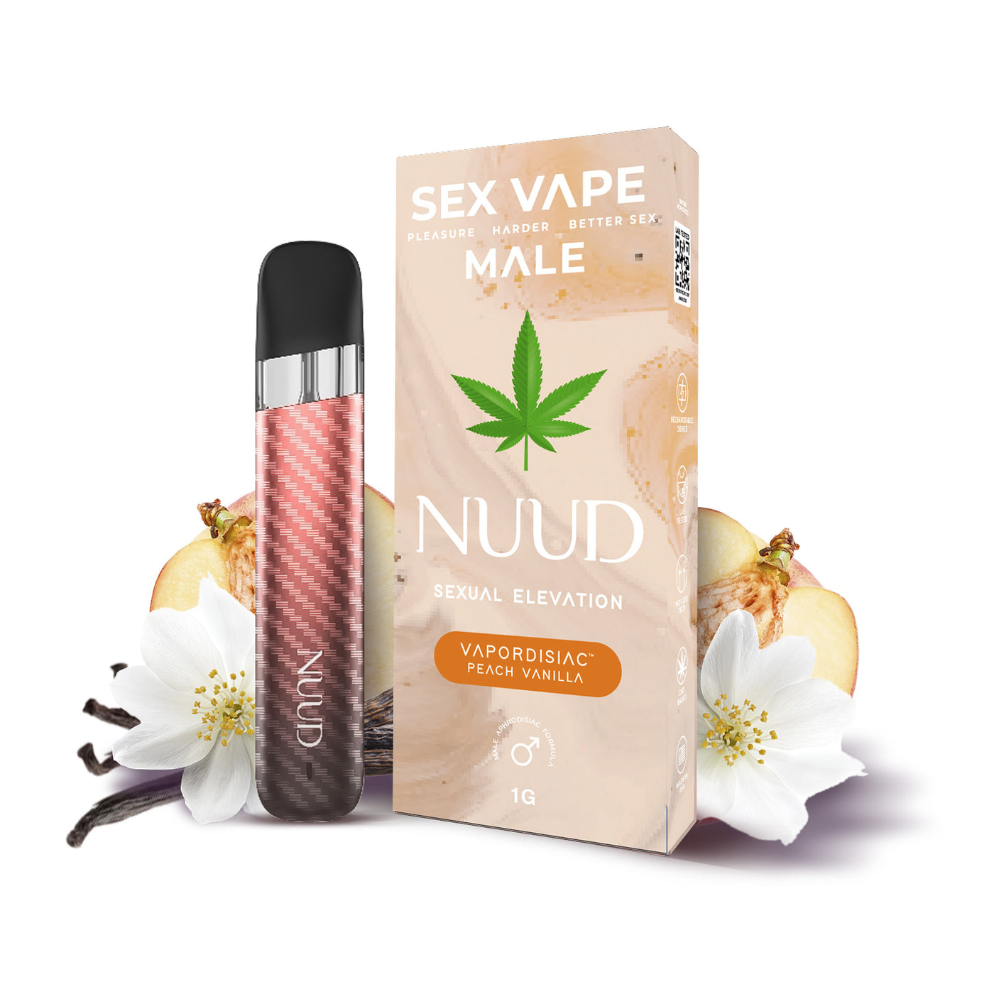 Nuud Male Vapordisiac- Peach Vanilla