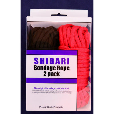 Shibari Soft Bondage Rope 2pk - Black & Red