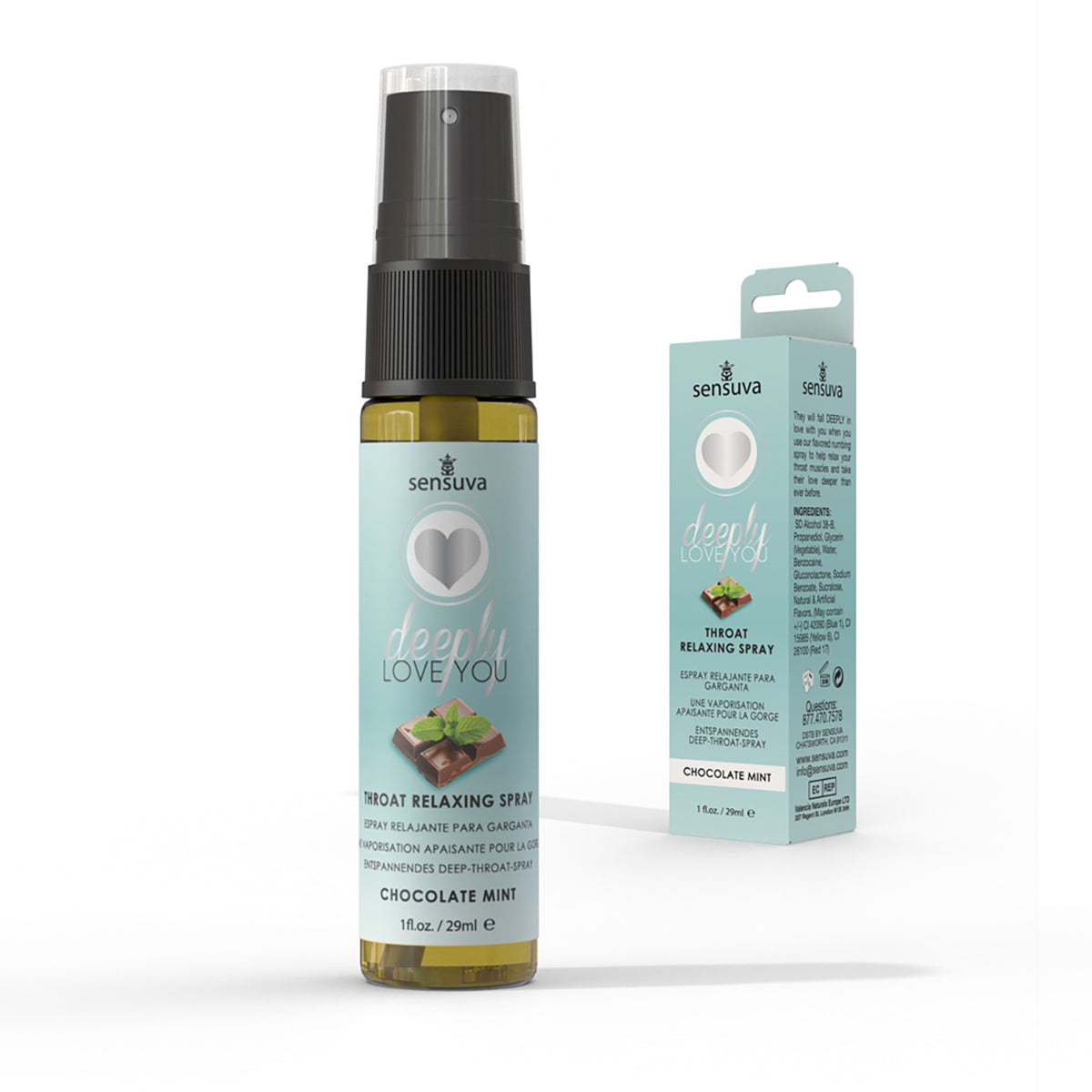 Sensuva Deeply Love You Throat Relaxing Spray Chocolate Mint 1 oz.