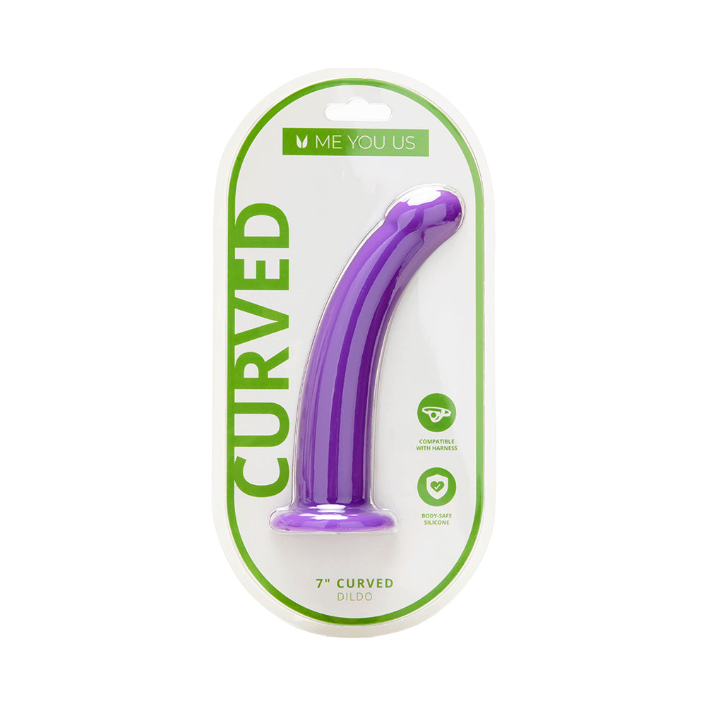 Me You Us 7in Curved Silicone Dildo Purp