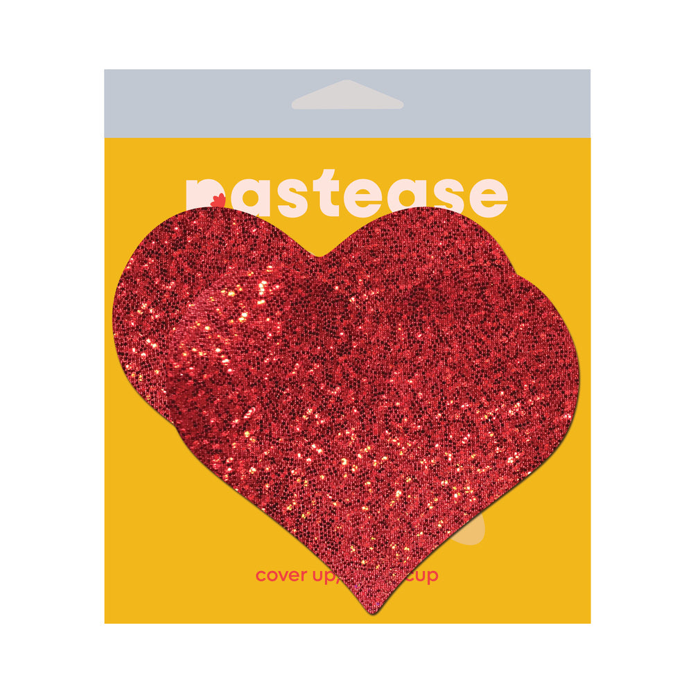 Pastease Heart Glitter Red Breast Covers