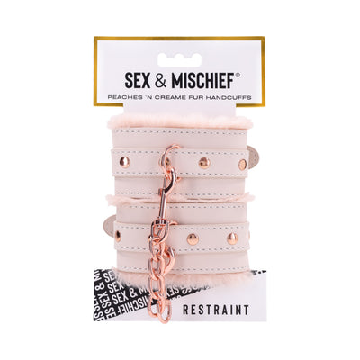 Sportsheets Sex & Mischief Peaches n CreaMe Fur Handcuffs