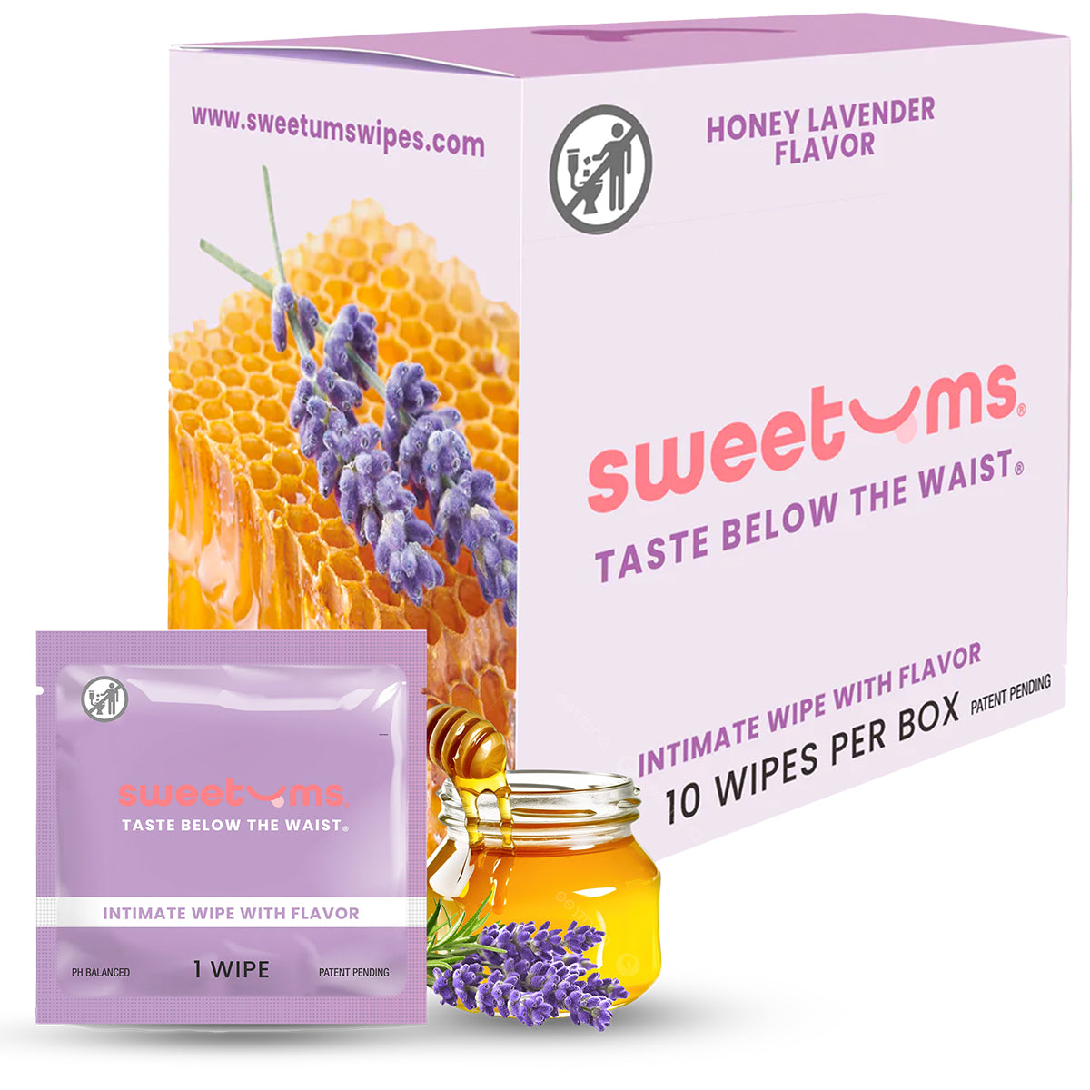 Sweetums Intimate Wipes Honey Lavender Flavor