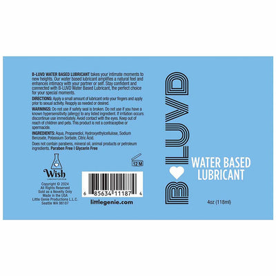 B-Luvd Water-Based Lubricant 4oz