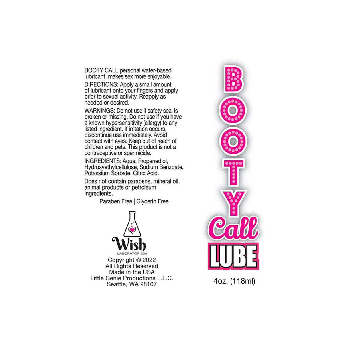 Booty Call WB Lube Pillows 65pc Fishbowl