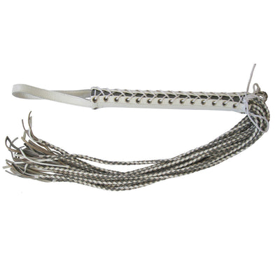 Leather Corset Flogger - White/Grey