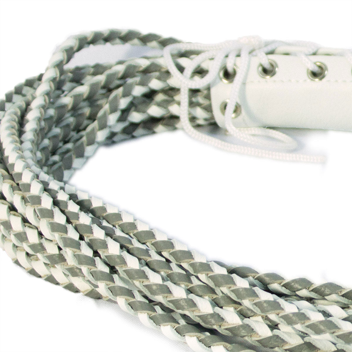 Leather Corset Flogger - White/Grey