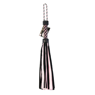 Suede and Fluff MINI Flogger - 18" - Pink/Black