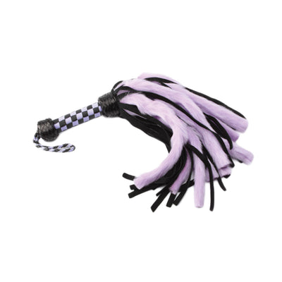 Suede and Fluff MINI Flogger - 18" - Purple/Black