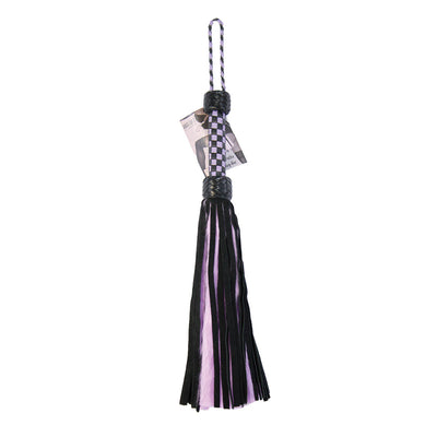 Suede and Fluff MINI Flogger - 18" - Purple/Black