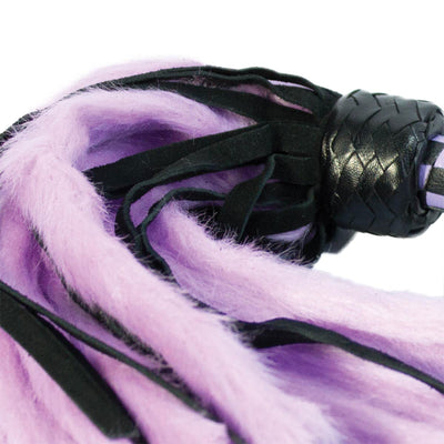 Suede and Fluff MINI Flogger - 18" - Purple/Black