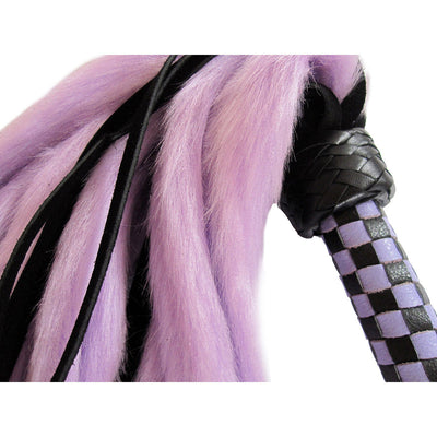 Suede and Fluff MINI Flogger - 18" - Purple/Black