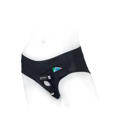 SpareParts Tomboi Rayon Brief Harness Black Size S