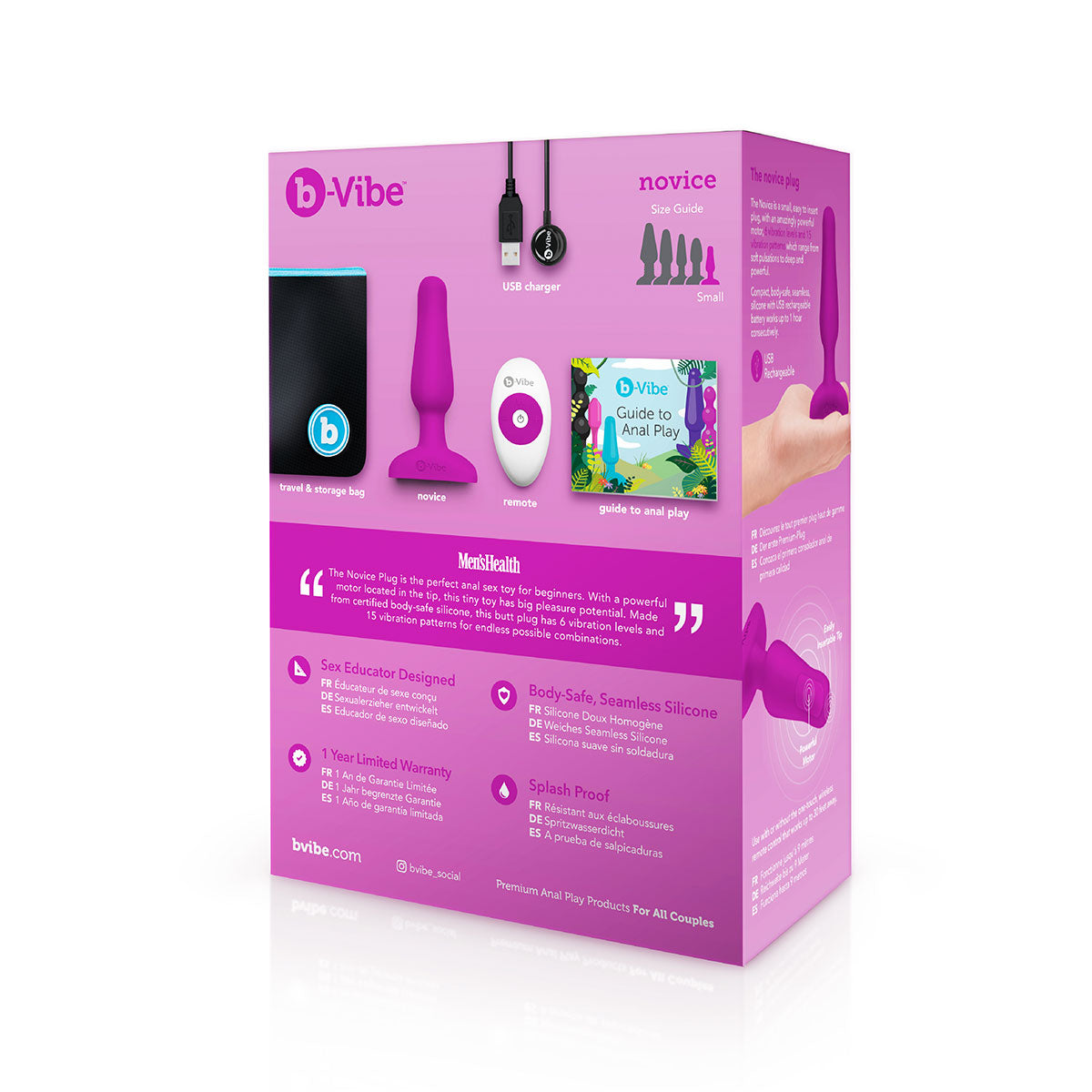 B-Vibe Novice Plug - Fuchsia