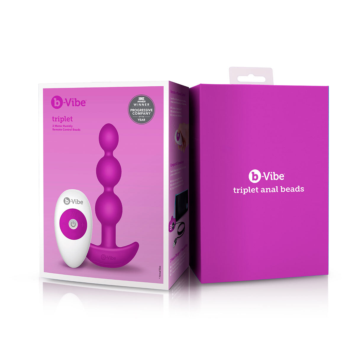 B-Vibe Triplet Beads - Fuchsia