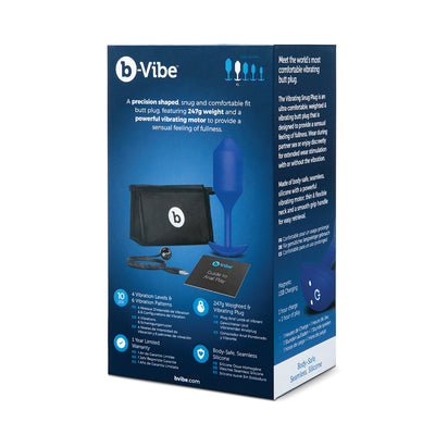 B-Vibe Vibrating Snug Plug 4 (XL) - Navy