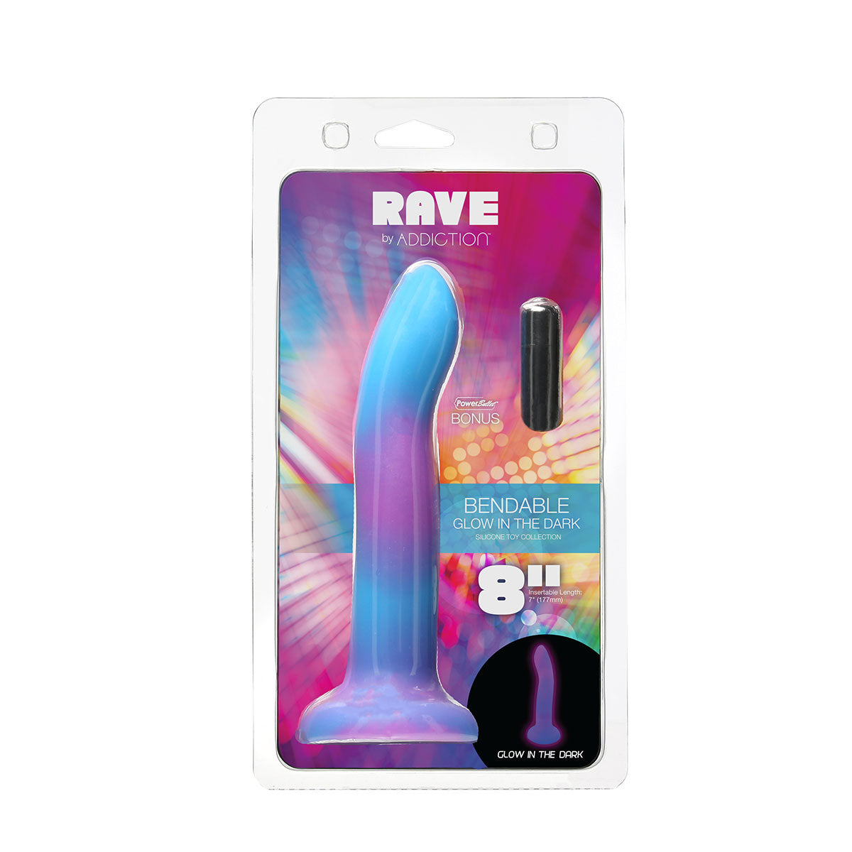 Addiction Glow-in-the-Dark Rave Dil 8" - Purple Blue