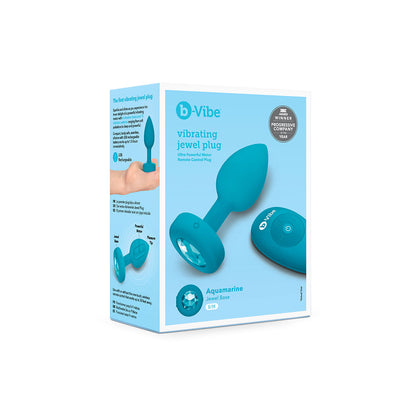 B-Vibe Vibrating Jewel Plug Small/Medium - Aqua