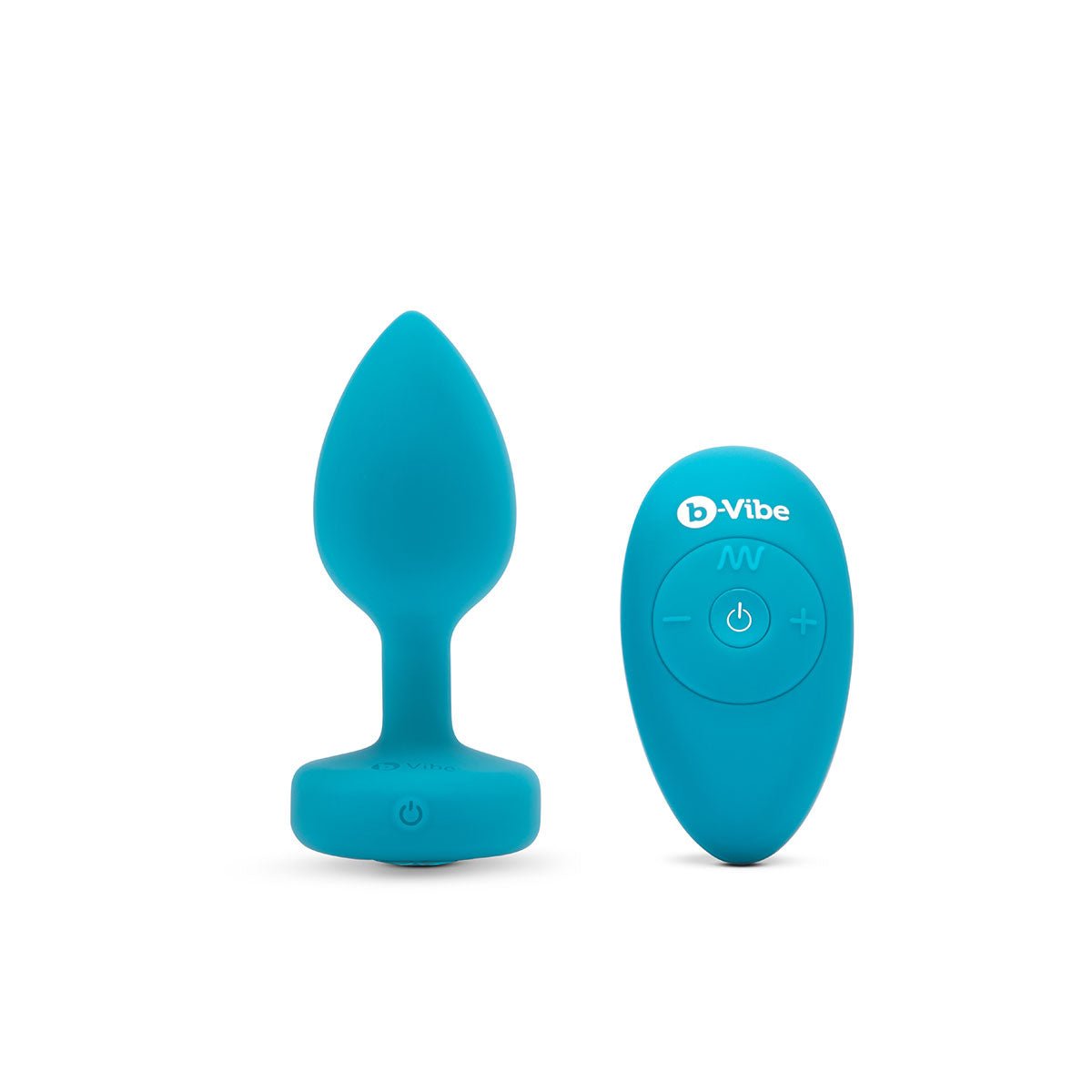 B-Vibe Vibrating Jewel Plug Small/Medium - Aqua