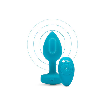 B-Vibe Vibrating Jewel Plug Small/Medium - Aqua