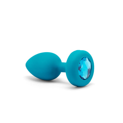 B-Vibe Vibrating Jewel Plug Small/Medium - Aqua