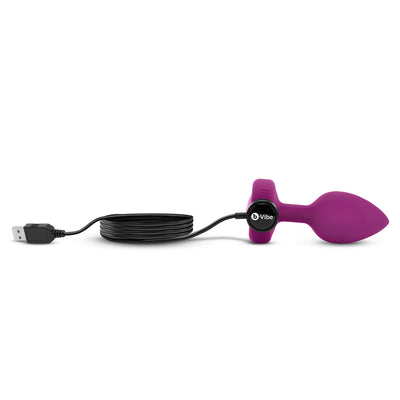 B-Vibe Vibrating Jewel Plug Small/Medium - Fuchsia