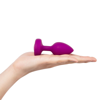 B-Vibe Vibrating Jewel Plug Small/Medium - Fuchsia