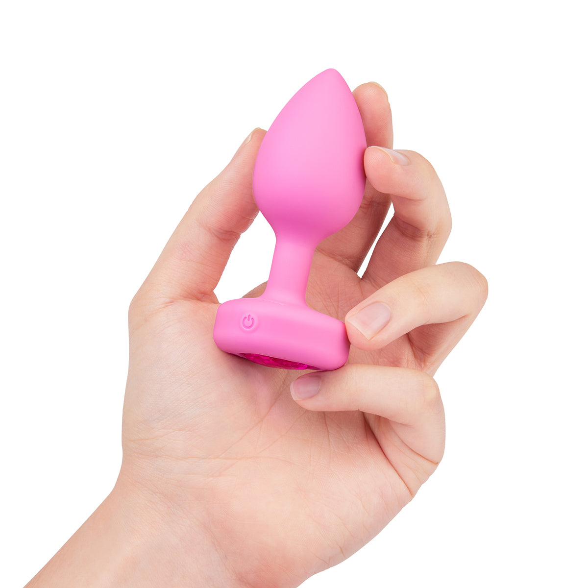 B-Vibe Vibrating Heart Plug Small/Medium - Pink Topaz