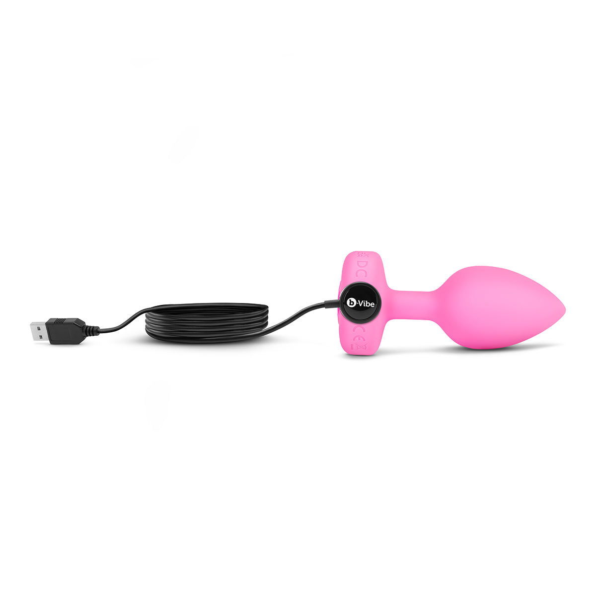 B-Vibe Vibrating Heart Plug Small/Medium - Pink Topaz