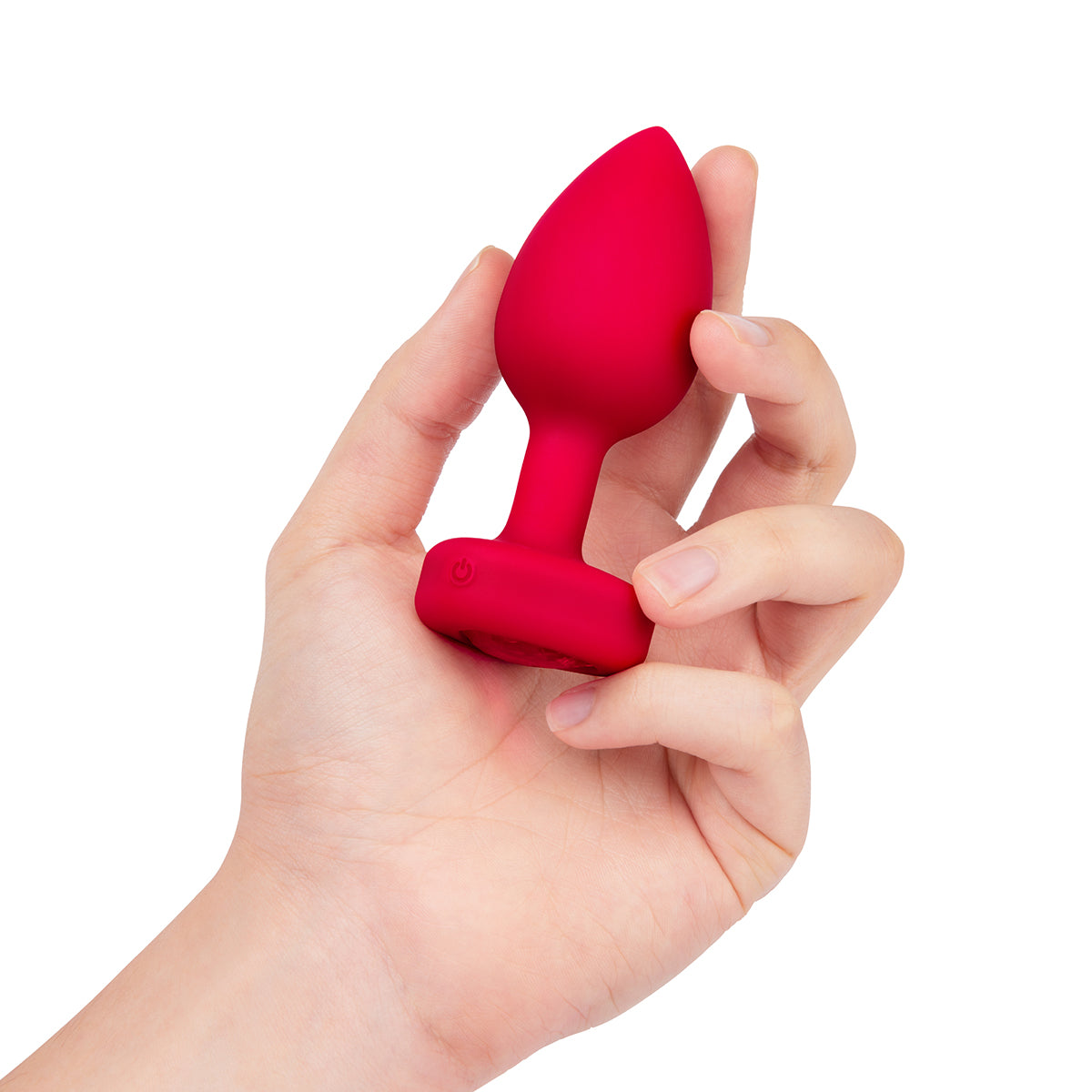 B-Vibe Vibrating Heart Plug Medium/Large - Scarlet Ruby