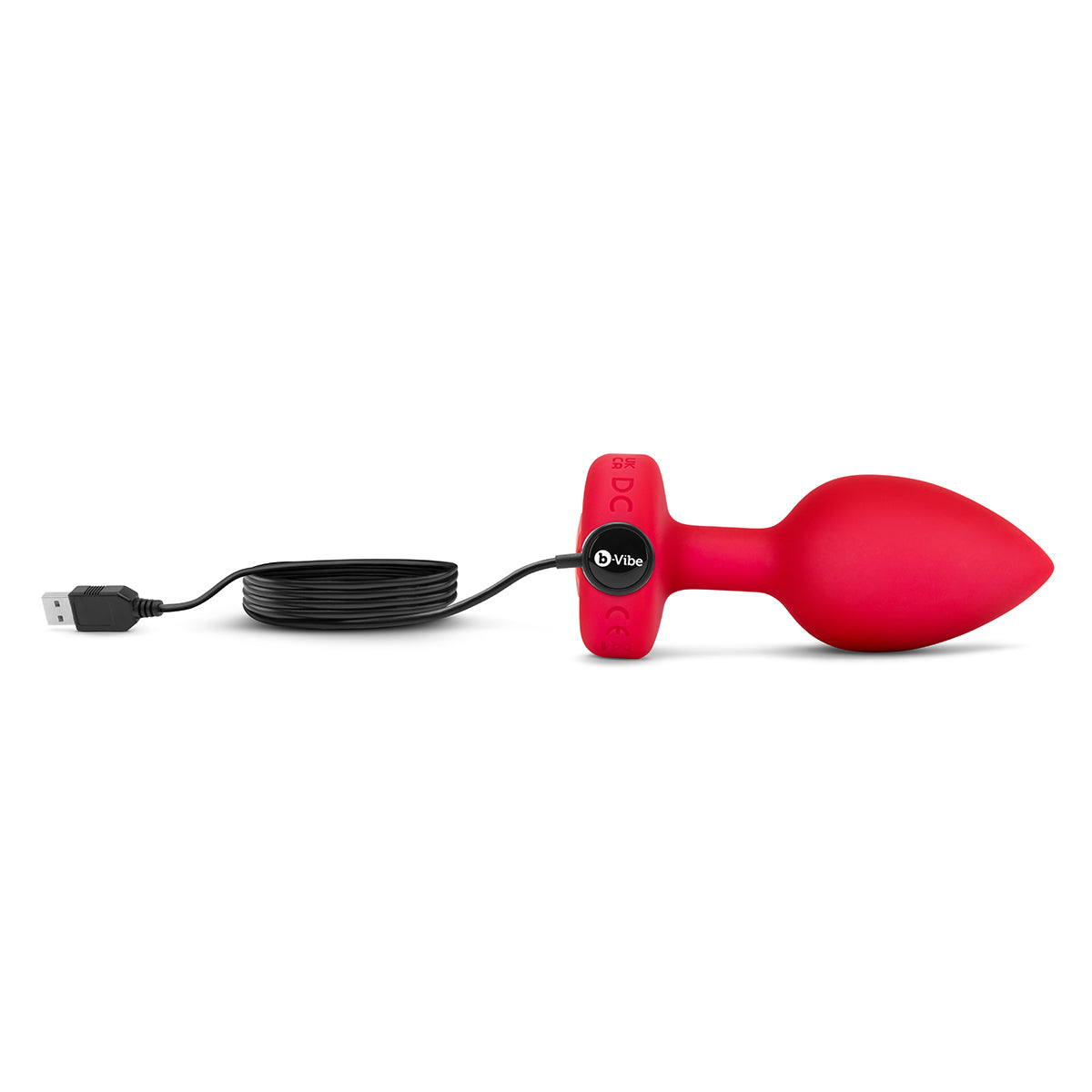 B-Vibe Vibrating Heart Plug Medium/Large - Scarlet Ruby