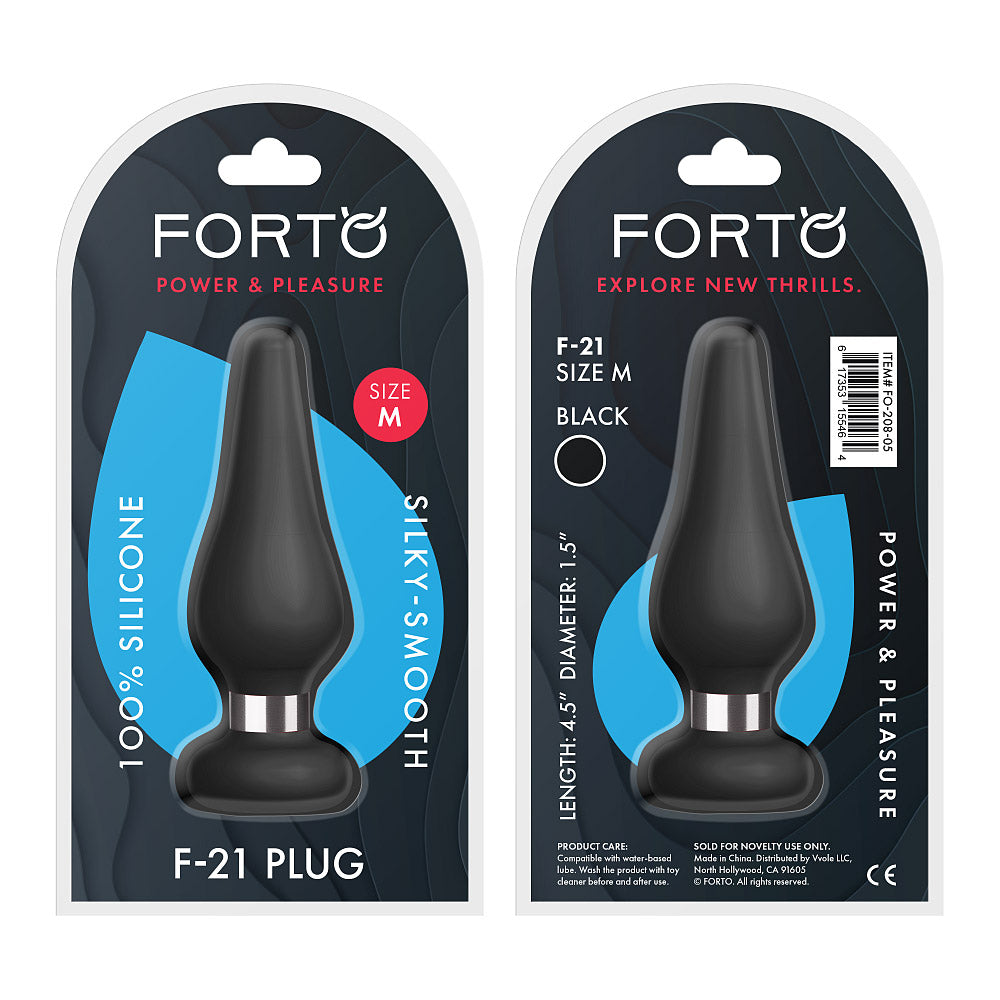 FORTO F-21 Tear Drop Medium Plug - Black