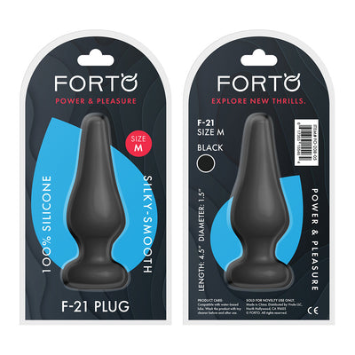 FORTO F-21 Tear Drop Medium Plug - Black