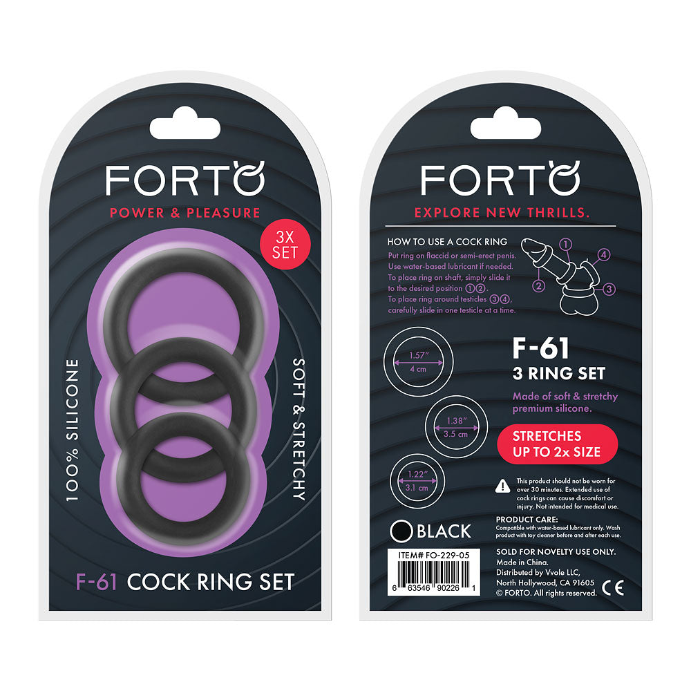 FORTO F-61 3pc C-Ring Set - Black