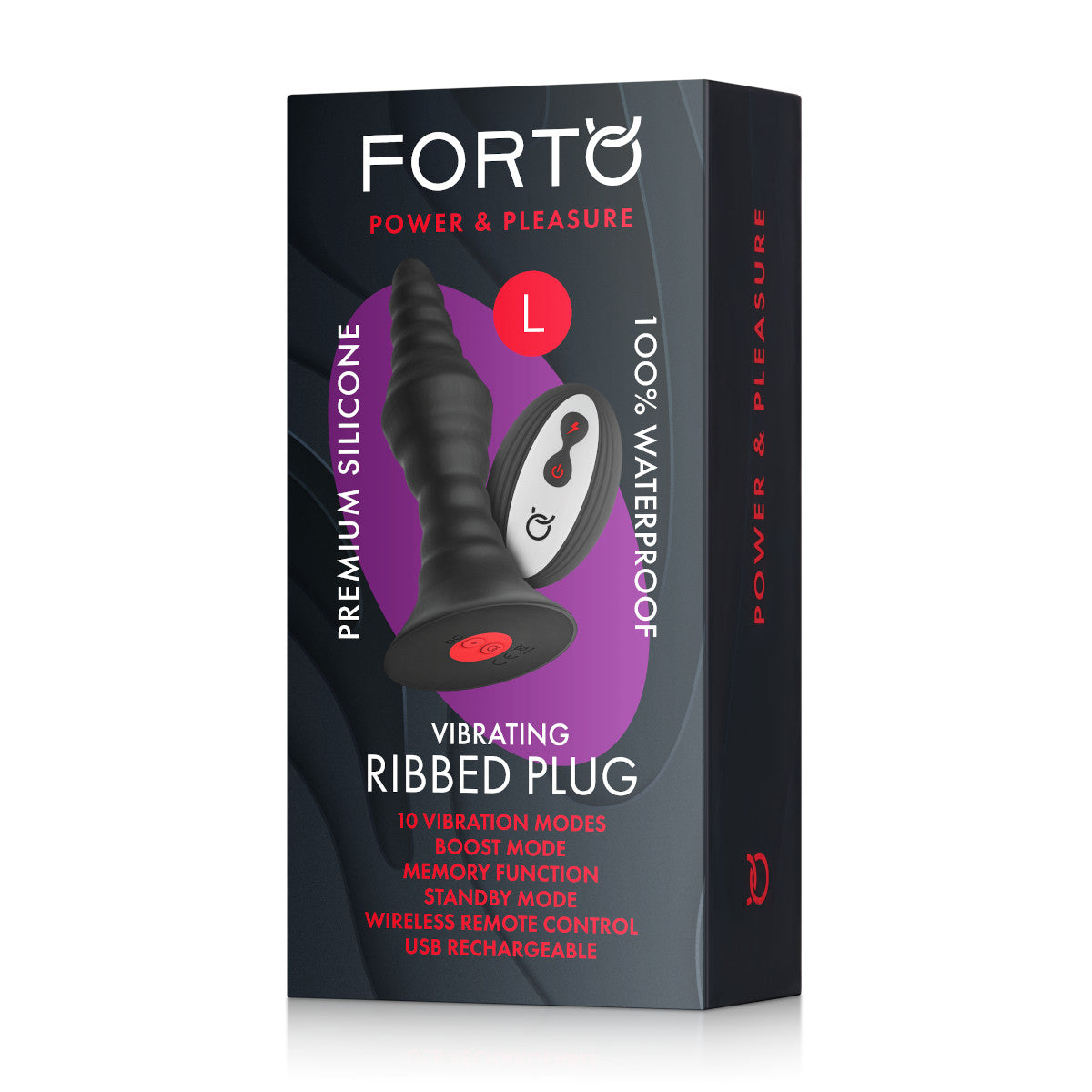 FORTO Vibrating Large Remote Ribbed Plug