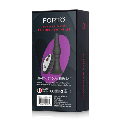 FORTO Vibrating Large Remote Ribbed Plug