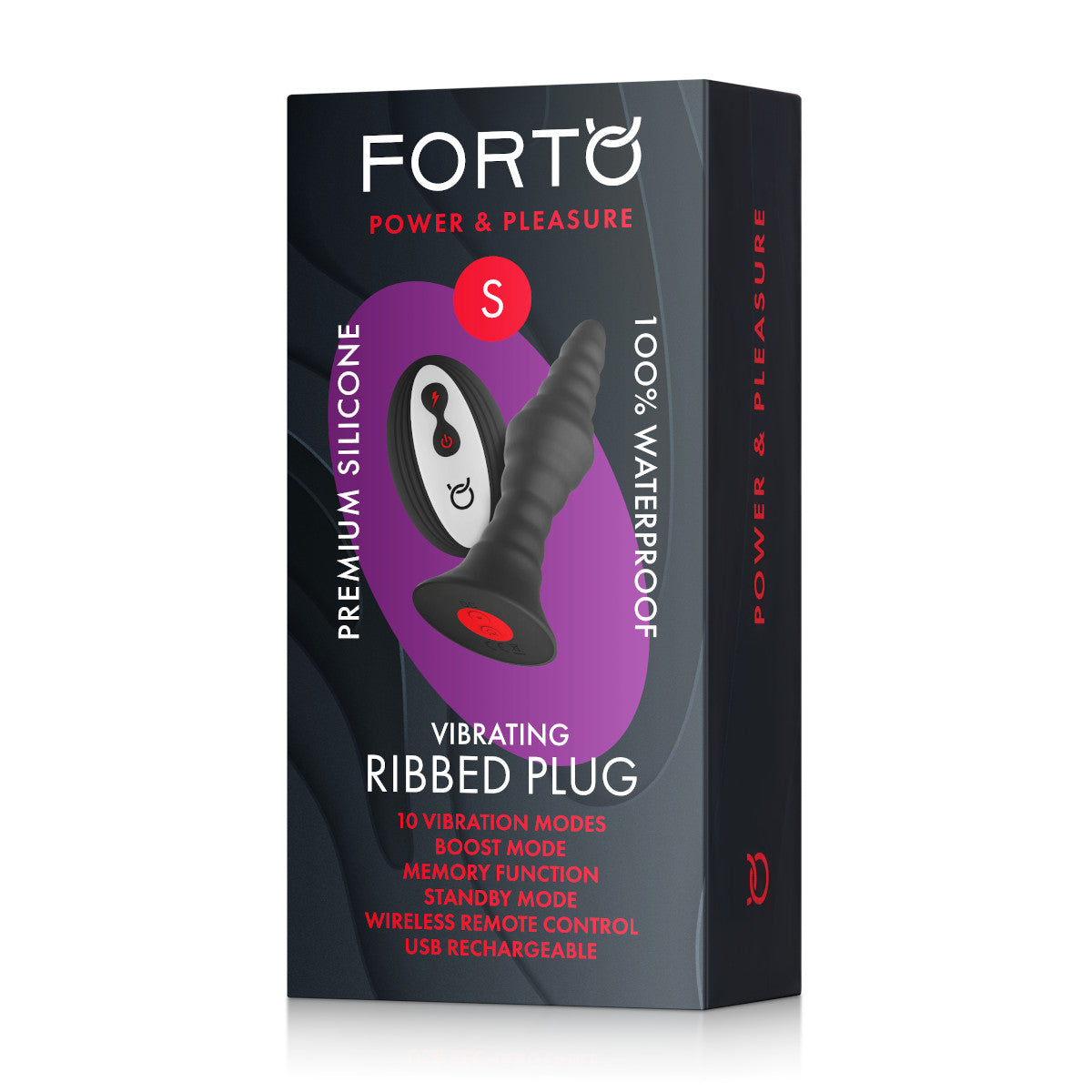 FORTO Vibrating Small Remote Ribbed Plug