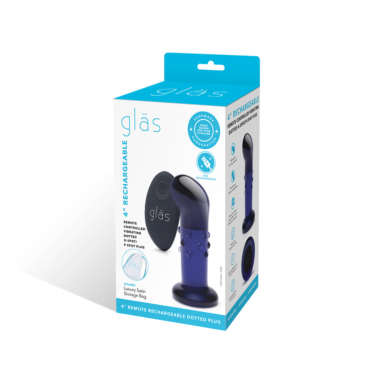 GLAS Rechargeable G-Spot/P-Spot Plug 4"