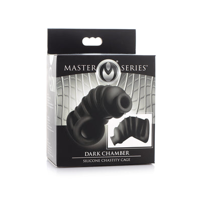 Dark Chamber Silicone Chastity Cage - Black