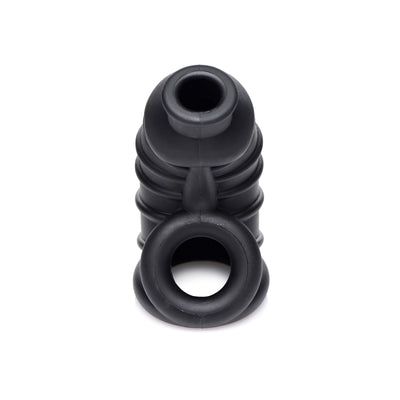 Dark Chamber Silicone Chastity Cage - Black