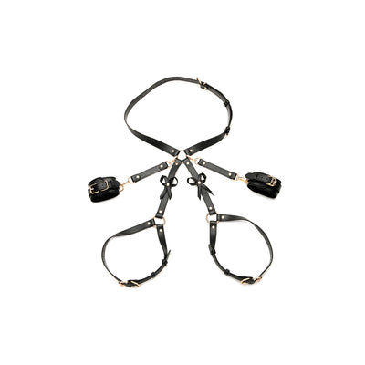 Bondage Harness with Bows XL/2XL - Black