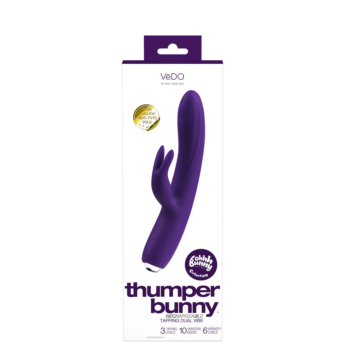 VeDO Thumper Bunny Tapping Dual Vibe - Deep Purple