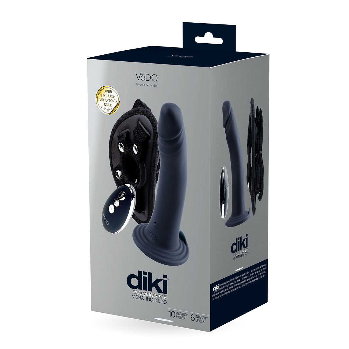 VeDO Diki Vibrating Strap-On - Black